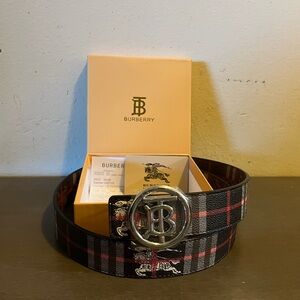 Burberry Black and Red Plaid Belt Bag